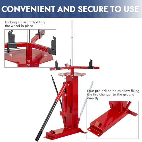Manual Tire Changer with Bead Breaker, Fits 4"-16.5" Tires | Heavy-Duty Portable Tire Changer, No Power Required, Ideal for ATV, Lawn Equipment, Cars & Light Trucks