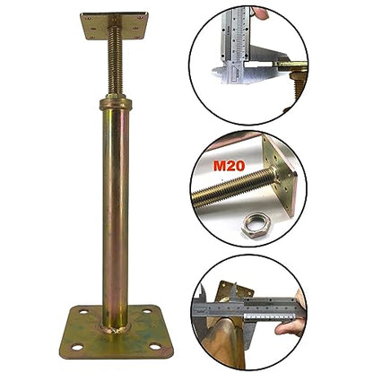 6 PCS House Floor Jacks Post Pole for Leveling, 11" - 16" Height Range, 6 ton Min and Max Height Capacity, Galvanized, 6 Pack | Galvanized Steel, 6 ton Min and Max Height Capacity, Joist Support Jack Stands Post Pole, for Foundation Basement Mobile Home -