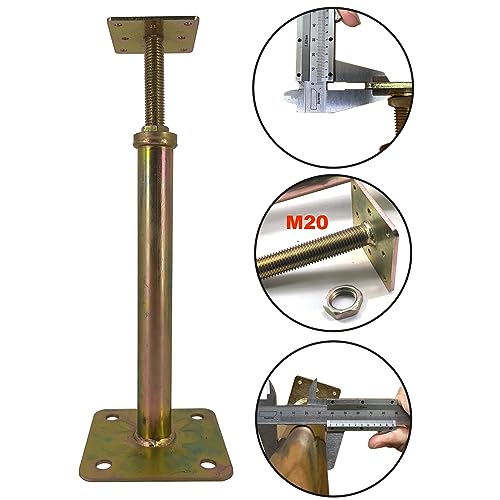 6 PCS House Floor Jacks Post Pole for Leveling, 11" - 16" Height Range, 6 ton Min and Max Height Capacity, Galvanized, 6 Pack | Galvanized Steel, 6 ton Min and Max Height Capacity, Joist Support Jack Stands Post Pole, for Foundation Basement Mobile Home -