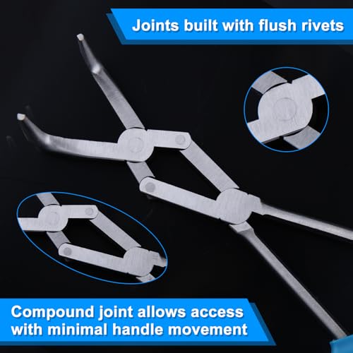 SPEEDWOX 13-Inch Long Reach Bent Double Jointed Dual Pivot Pliers - style: 90-Degree Bend Nose Pliers