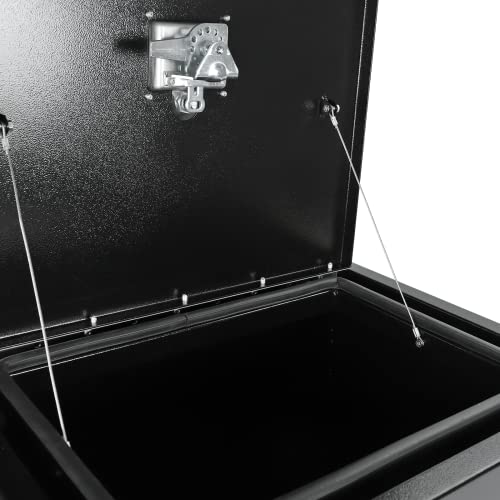 BLACKHORSE-RACING Steel Truck Tool Box,Underbody Heavy Duty Trailer Tongue Truck Box with T-Handle Lock Pick Up Truck Tool Box Storage Organizer - Black24 X18 X18 - size: 24" x 18" x 18"