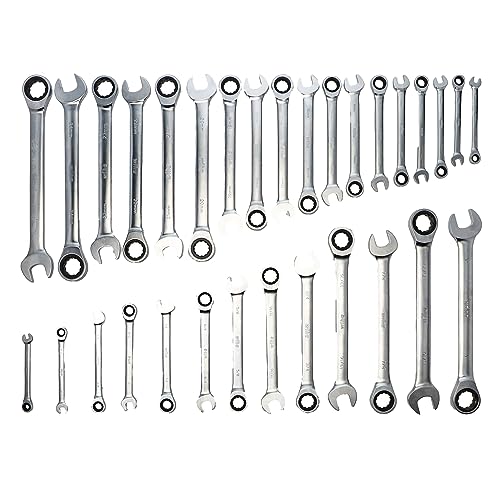Wiha 30392 31-Piece Ratcheting Wrench Set – SAE & Metric, 12-Point Box and Open Ends, Full Drawer Tray