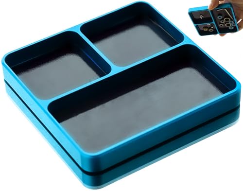 Magnetic Electronic Repair Screws and Parts Organizer Parts Tray Small Parts and Screws Holder for Organization Magnet Tool Tray Parts Holder for Screws, Sockets, Bolts, Pins, RC Car Boat Plane Phones - color: Blue