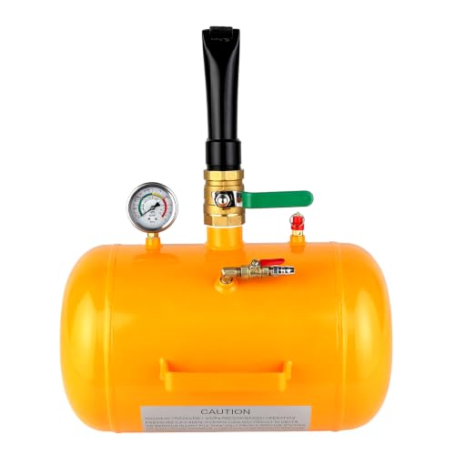 Bonnlo 5 Gallon Air Tire Bead Blaster Seater with Pressure Gauge & Handle,145PSI Seating Tool Inflator Tank, 85-116PSI Adjustable Pressure for Car Truck ATV, Jeep, Pickup, Yellow - color: Yellow