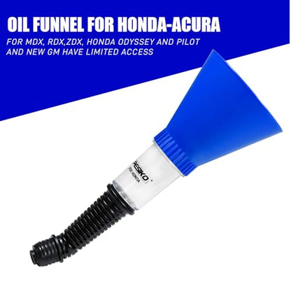 Engine Oil Funnel Compatible with Honda, Acura Vehicles | Spill-Free Hands-Free, with Extended Adapter for Limited Space, Fast & Easy Oil Change