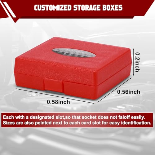 MIXPOWER 8 Pieces 3/8" Drive Low Profile Oil Filter Socket Set, 24mm, 27mm, 28mm, 29mm, 30mm, 32mm, 36mm, 38mm, Oil Filter Cap Remover and Installer Tool Set - size: 8-Piece