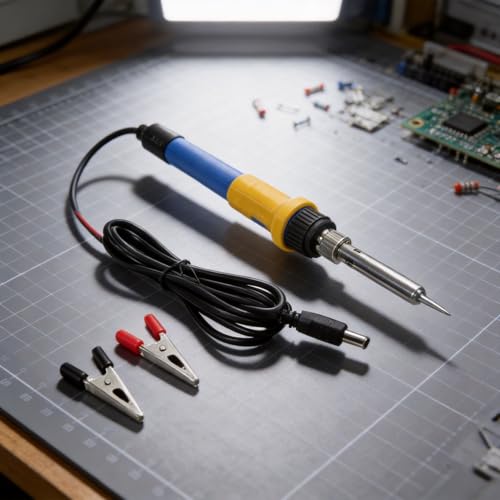 DC 12V 60W Electric Soldering Iron With Car for battery Clip, Portable Ceramic Heating Core Tool For Auto Wiring Repair And Outdoor Use