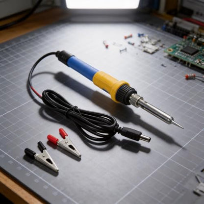 DC 12V 60W Electric Soldering Iron With Car for battery Clip, Portable Ceramic Heating Core Tool For Auto Wiring Repair And Outdoor Use