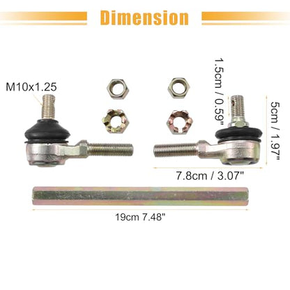 ACROPIX 19cm 7.48" Steering Tie Rod End Tie Rod Link Fit for 50cc 70cc 90cc 110cc 125cc 150cc ATV Quad Four Wheeler with Ball Joint Accessories - Pack of 2 - size: 190mm