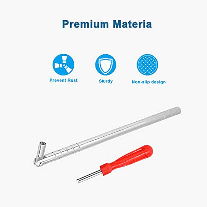 Riseuvo Stem Puller and Installer - 10pcs TR412, 6pcs TR413, 6pcs TR414 Short Rubber Tire Valve Stems, 4 Way and Single Head Valve Core Remover Tool