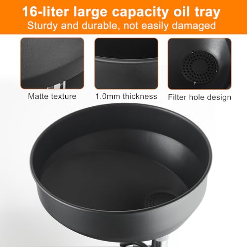 Oil Drain Container, Waste Oil Drain Tank, Black, 18.5 Gallon | Upgraded Design, Pneumatic Oil Drainer, Oil Lift Drain and Extractor, Air Operated Drainer, For Oil Change - color: Black 18.5 Gallon