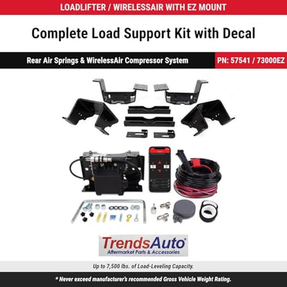TrendsAuto Air Lift LoadLifter 7500 XL Ultimate Air Spring Kit & WirelessAir 2nd Gen Compressor EZ Mount App Only fits 2020-2026 Silverado Sierra 2500 HD 3500 HD 4WD | Includes TrendsAuto Decal - size: 73000EZ