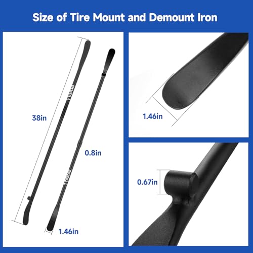 2 PCS 34645 Tire Iron | 38 in x 4/5 in, Tire Changing Removal Tool for Cars/Trucks/Taxi/Tractor/Bus, Semi-Trailer Tire Iron Replace Manual Tire Changer