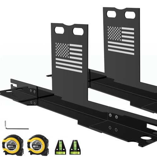 Heavy-Duty Wheel Alignment Tool with American Flag—No Caliper Removal Required. Universal Alignment Tools Automotive Suitable for Cars, Trucks, SUVs, ATVs/UTVs, etc., （Black）