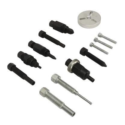 13PCS AC Hub Puller Kit AC Hub Installer Service Tool Set with 2 & 3 Hole Puller Plates Con Removal and Installation Kit with Storage Case for Automotive Repair