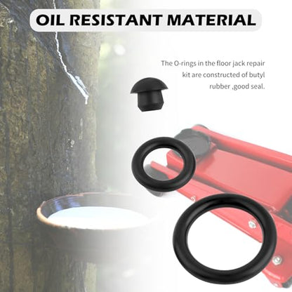 16PCS Floor Jack Repair Sealing Tool Kit,3 Ton Floor Jack O Ring Kit with Oil Filler Plug for Improved Sealing of Hydraulic Systems,Standard Car Accessories Floorr Jack Parts