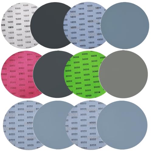 30PCS 6 Inch Wet Dry Sanding Discs for Dremel Tool Accessories,1000/1500/2000/3000/5000 Grit Hook and Loop Sandpaper Used for Random Orbital Sander,Metal,Resin Polishing - size: 6Inch-30PCS