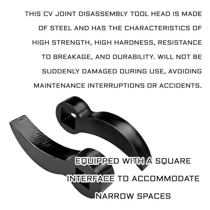 Pry Bar Wrench Adapter Set, 1/2" & 3/8" Adjustable Crowbar Adapter Half Shaft CV Axle Removal Tool, Universal Indexable Square Head Pry Bar for Car Axle, Suspension Repair & Tight Spaces (2PCS)