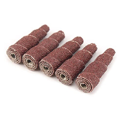 SI FANG 1-1/2 inch Cone Mini Sanding Engine Port and Polish Kit, 80 Grit Aluminum Oxide Spiral Rolls Full Taper, Porting and Polishing Set Sandpaper Sanding Abrasive for Flash Removal (5 Pack) - style: 80# 1-1/2''(Cone)