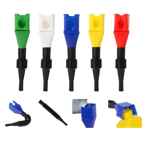 Premium Flexible Oil Funnel for Automotive Use - 5Pack Leakproof Plastic Funnel with Hose for Easy Oil Changes, Small Funnels Kit | Durable and Versatile Design for Cars, Trucks, and DIY Mechanics - color: A3