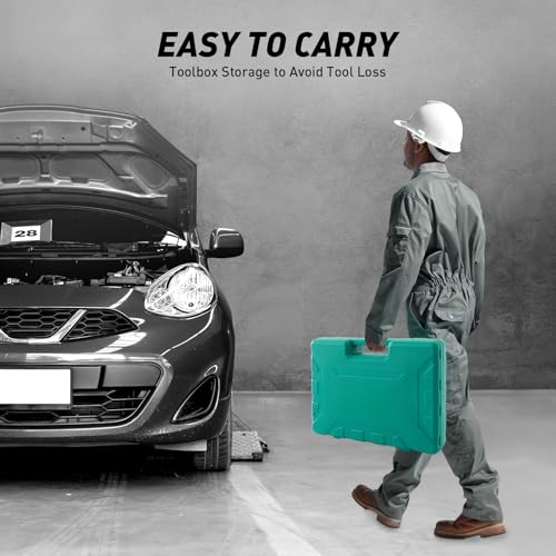 9PCS Auto Body Repair Kit, Hand Car Auto Body Work Hammer Fender Tool, Dent Crowbar Metal Repair Kit Fender Carbon Steel Dolly and Hammer Dolly Set with Carrying Case