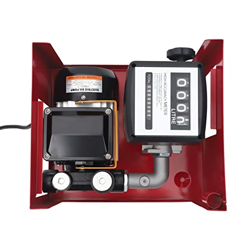 110V 550W Electric Diesel Fuel Transfer Pump, 16 GPM Electric Fuel Transfer Pump with Display Meter, Nozzle & 2 Hoses, Automatic Shutoff Nozzle