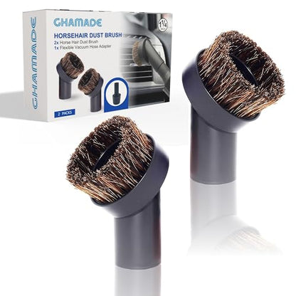 1.25'' Shop Vacuum Dust Brush Attachment with 25mm Horse Hair (2PCS) - Round Dust Brush Soft Bristle for Furniture, Blinds, Car, Wood, Electronics - 1.25 inch (32mm) Vacuum Accessories - style: Only 32MM Attachment