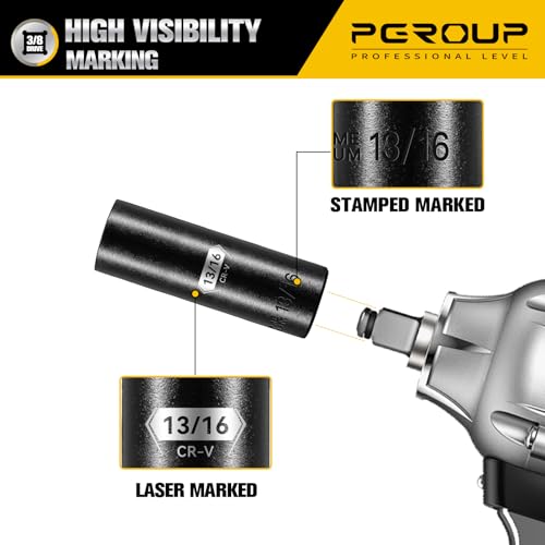 3/8” Drive Deep Impact Socket, SAE(13/16 Inch socket), 6-Point, Cr-V Steel With Black Manganese Phosphate Coating - size: 13/16-inch
