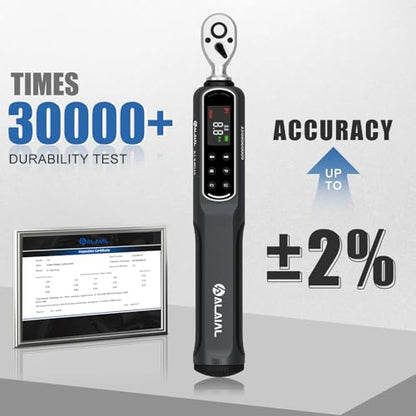 1/4 Drive Digital Torque Wrench, 0.1-8.8 Ft.Lb/0.2-12 Nm Drive Dual Direction Rachet Torque Wrench with Vibration, Buzzer and LED Alert, Electronic Torque Wrench for Bike Motorcycle Car Repair - size: 0.1-8.8 Ft.Lb/0.2-12 Nm-1/4"