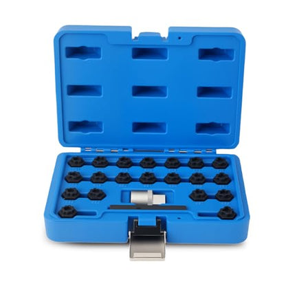 maXpeedingrods 22PCS Wheel Locking Nut Key Kit for VW VAG Volkswagen, Wheel Lock Nut Socket Adapter Set, Wheel Lock Lugnut Anti-Theft Screw Lug Nut Removal Tool, Anti-Theft Screw Remover - size: 22pcs for VW