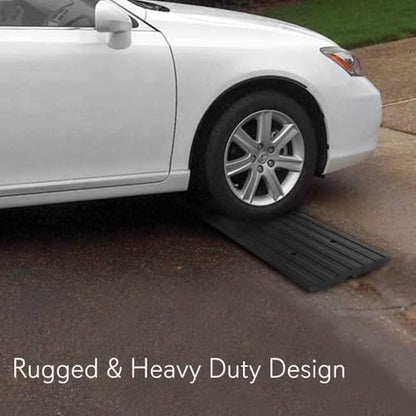 Pyle Car Driveway Adjustable Curb Ramps - 3 Pack Heavy Duty Rubber Threshold Ramp Kit Set -For Loading Dock, Garage, Sidewalk, Truck, Scooter, Bike, Motorcycle & Wheelchair Mobility- PCRBDR23 - size: 3-Pack