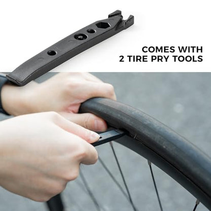 ROCKBROS Bike Tools Kit Set 14 in 1 Multi-Function Repair Tool | Portable Foldable,Reversible Ratchet Wrench,10 Bits,2 Tire Levers, For Road Bike, Mountain Bike and E-Bike