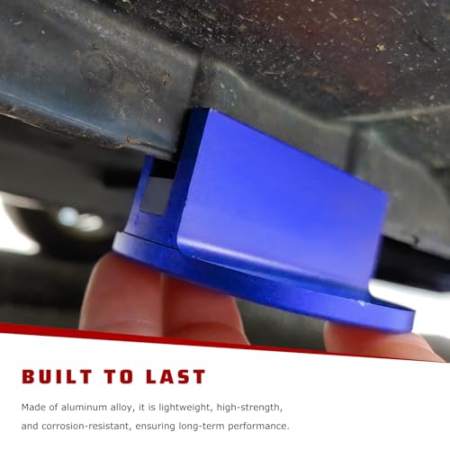 Universal Magnetic Jack Pad, 0.4" Slotted Aluminum Grooved Floor Jack Pad Tool Frame Rail Protector, Pinch Weld Jacking Puck Adapter with Large Slot for Most Vehicles (Blue) - color: Blue