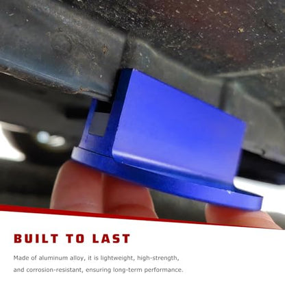 Universal Magnetic Jack Pad, 0.4" Slotted Aluminum Grooved Floor Jack Pad Tool Frame Rail Protector, Pinch Weld Jacking Puck Adapter with Large Slot for Most Vehicles (Blue) - color: Blue