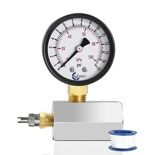 Gas Test Pressure Gauge 15 Pound, 15 PSI / 100 kPa, 3/4” FNPT Connection, Brass Valve, Chrome Plated Steel Body Assembly. - size: 3/4" FNPT 0-15 psi, style: Chrome Plated Steel