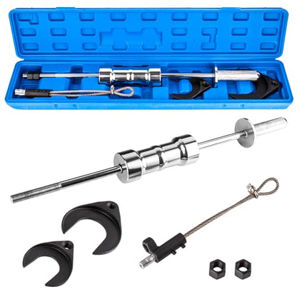 10 Pound Heavy Duty Slide Hammer CV Axle Removal Tool Kit, Professional Inner CV Axle Puller with 63mm & 48mm Joint Fork Adapters for FWD Front Wheel Drive, Axle Slide Hammer Puller Set