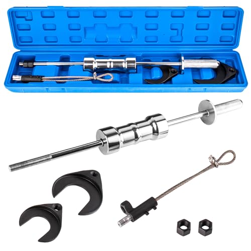 10 Pound Heavy Duty Slide Hammer CV Axle Removal Tool Kit, Professional Inner CV Axle Puller with 63mm & 48mm Joint Fork Adapters for FWD Front Wheel Drive, Axle Slide Hammer Puller Set