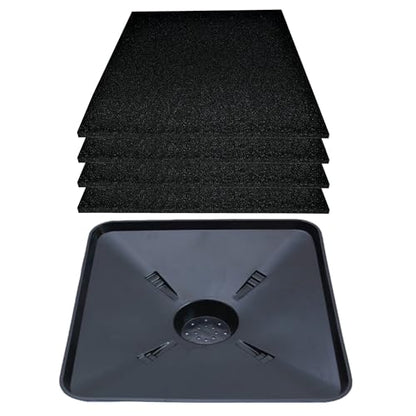 Transmission Drain Pan Kit – Compatible with Lisle 17892 – Includes Oil Change Pan & 4 Pcs 22" No-Spill Splash Pads – Heavy-Duty No-Spill Plastic Oil Change Tray for Car, Truck, Garage Use - color: 1 Pcs Pan + 4 Pcs Pads