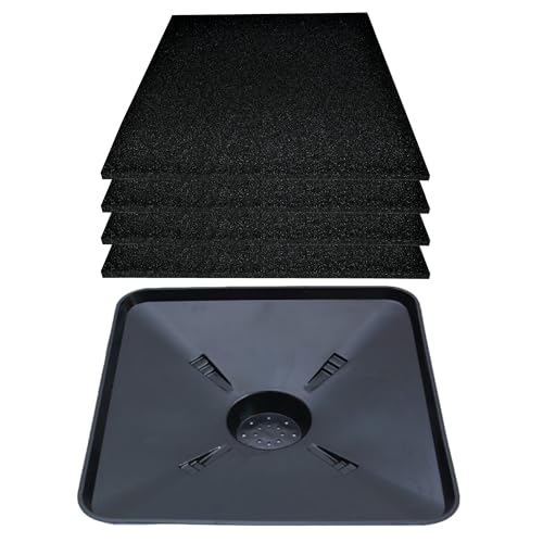Transmission Drain Pan Kit – Compatible with Lisle 17892 – Includes Oil Change Pan & 4 Pcs 22" No-Spill Splash Pads – Heavy-Duty No-Spill Plastic Oil Change Tray for Car, Truck, Garage Use - color: 1 Pcs Pan + 4 Pcs Pads