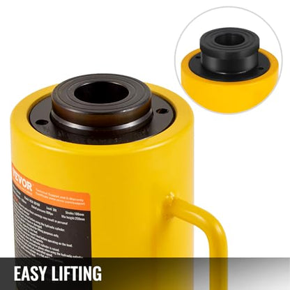 VEVOR Hydraulic Cylinder Jack 30Ton, Solid Ram Hydraulic Cylinder 4Inch, Stroke Single Acting Hydraulic Cylinder, w/Quick Connector Portable Hydraulic Solid Jack Industrial Lifting Jack Ram - size: 30T 4Inch