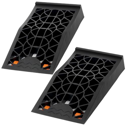 OULEME 2.44" Lift Low Profile Car Service Ramp - 2 Pack with Anti-Slip Pads for Lift Maintenance and Oil Changes, Low-Chassis Car Tire Ramps for Jack Support