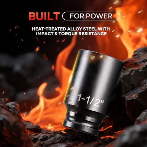 21PCS 3/4" Drive Impact Socket Set,6 Point Axle Nut Socket Set,SAE Sizes(3/4" to 2"),Cr-Mo Steel,Includes Adapter and Quick-Release Ratchet(24 Tooth) for Large Vehicle & Equipment Maintenance - size: 3/4" SAE 21pc
