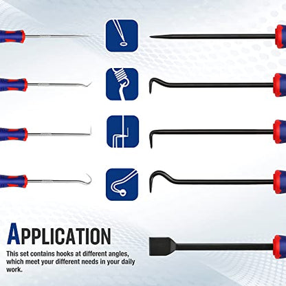 WORKPRO 9Pcs Precision Pick & Hook Set with Scraper, Automotive & Electronic Hand Tools, W000846A