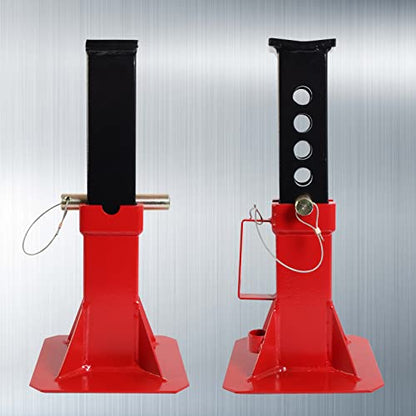 TCE ATZ120005U Torin Heavy Duty Car Jack Stand with Lock, 12 Ton (26,400 lb) Capacity, Red, 1 Pair - style: Wide Base
