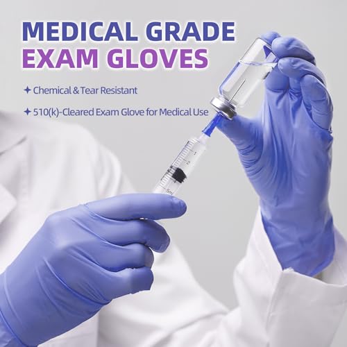 Basic Nitrile Exam Gloves, Medical Violet Blue Gloves Disposable Latex Free Powder-Free For Exam, Food Prep Cleaning, Medium Case Of 1000, M, NGPF1035 - size: Medium, style: Pack of 1000