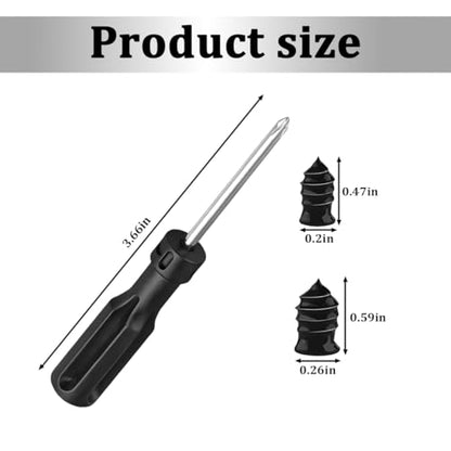 40PCS Car Tire Repair Nails Kit, 2 Sizes Self-Service Rubber Vacuum Tyre Screw in Plug with Screwdriver and Box, Spiral Automotive Fast Tire Repair Screw, Universal for Vehicles - size: 40PCS