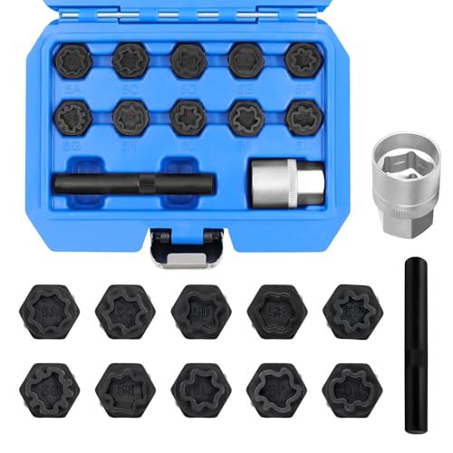 12PCS Wheel Locking Nut Key Kit Compatible with Mercedes Benz | Wheel Lock Nut Socket Adapter Set, Anti-Theft Lug Removal Tool, Anti-Theft Screw Remover, Repair Tool, Tyre Fitting, garage