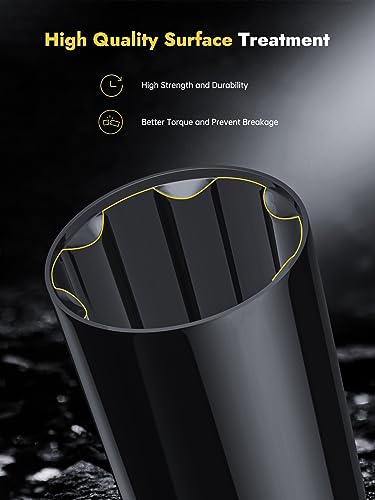 MIKKUPPA 2pcs 6 Point Spline Lug Nuts Socket Key Tool - for 17.6mm Inner Diameter - Compatible with 17mm Replacement Spline Socket - color: Black, size: 6 Spline - 2 PCS