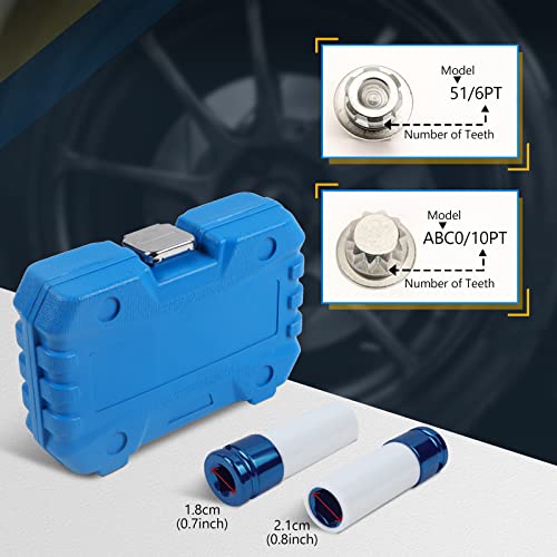 23pcs Wheel Lock Nuts Removal Kit for VW Volkswagen - Lug Nuts Screw Remover Socket Set With 1/2 Inch (12.7mm) Adapter - Compatible With VW Vehicles