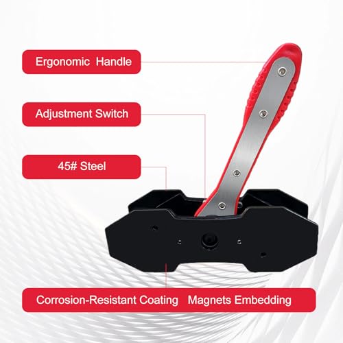 Brake Caliper Compression Tool Kit, Caliper Piston Compressor Tool, 360° Ratchet Piston Press with 4 Hooks & 2 pcs Large Steel Plate for Single Twin Quad Sextuplet Piston Disc Brake Caliper (Red)